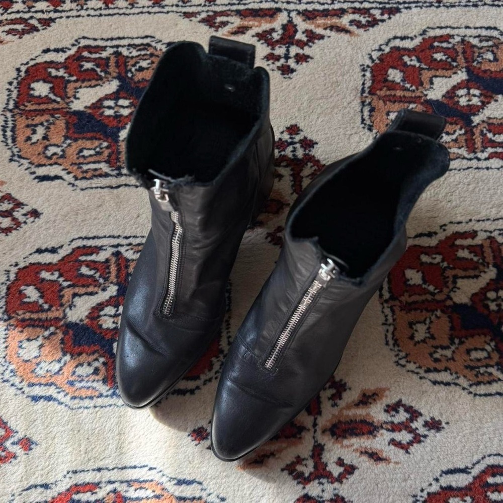 Zara Front Zip Heeled Boots - Picture 3 of 5